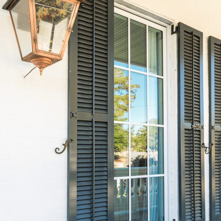 exterior moveable louvered shutters